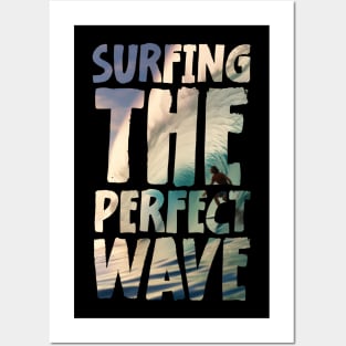 Surfing the perfect wave Posters and Art